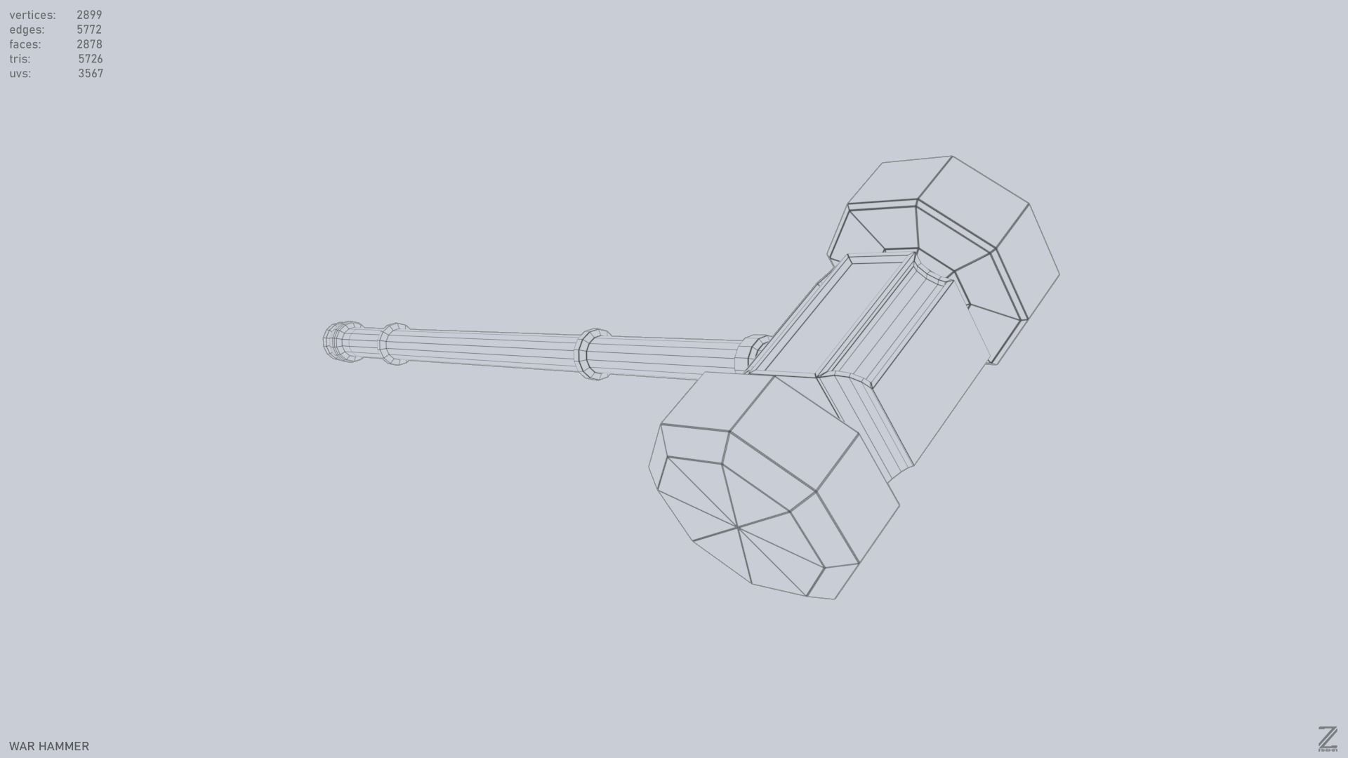 War Hammer Low-poly 3D model_14