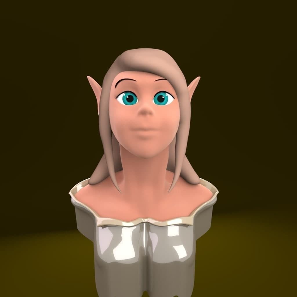elf man Low-poly 3D model_1