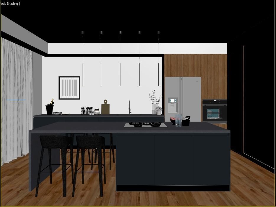 Tel Aviv Duplex by Michal Han - Kitchen View 3D model_1