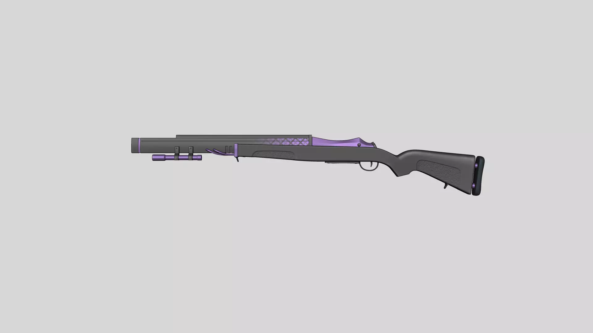 Sci-Fi M1 Garand Rifle - Gun Weaponry Low-poly 3D model_0