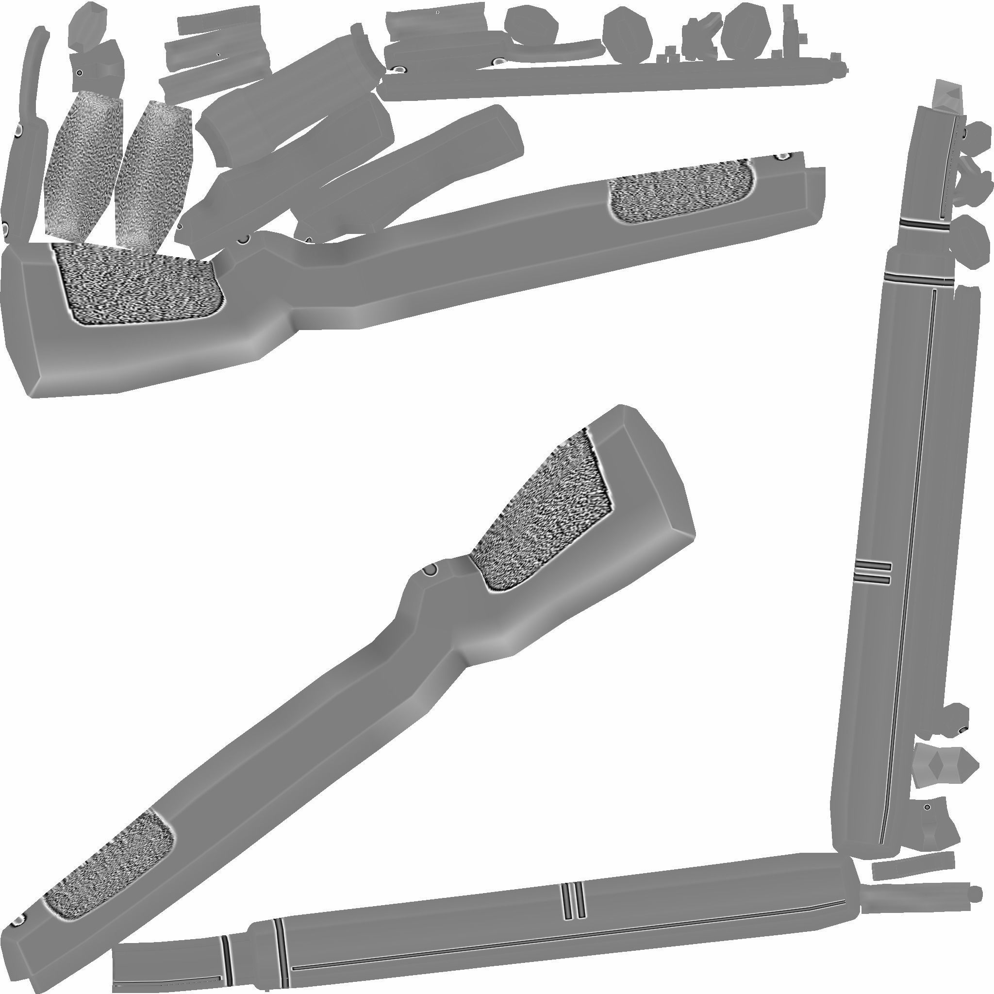 Sci-Fi M1 Garand Rifle - Gun Weaponry Low-poly 3D model_17