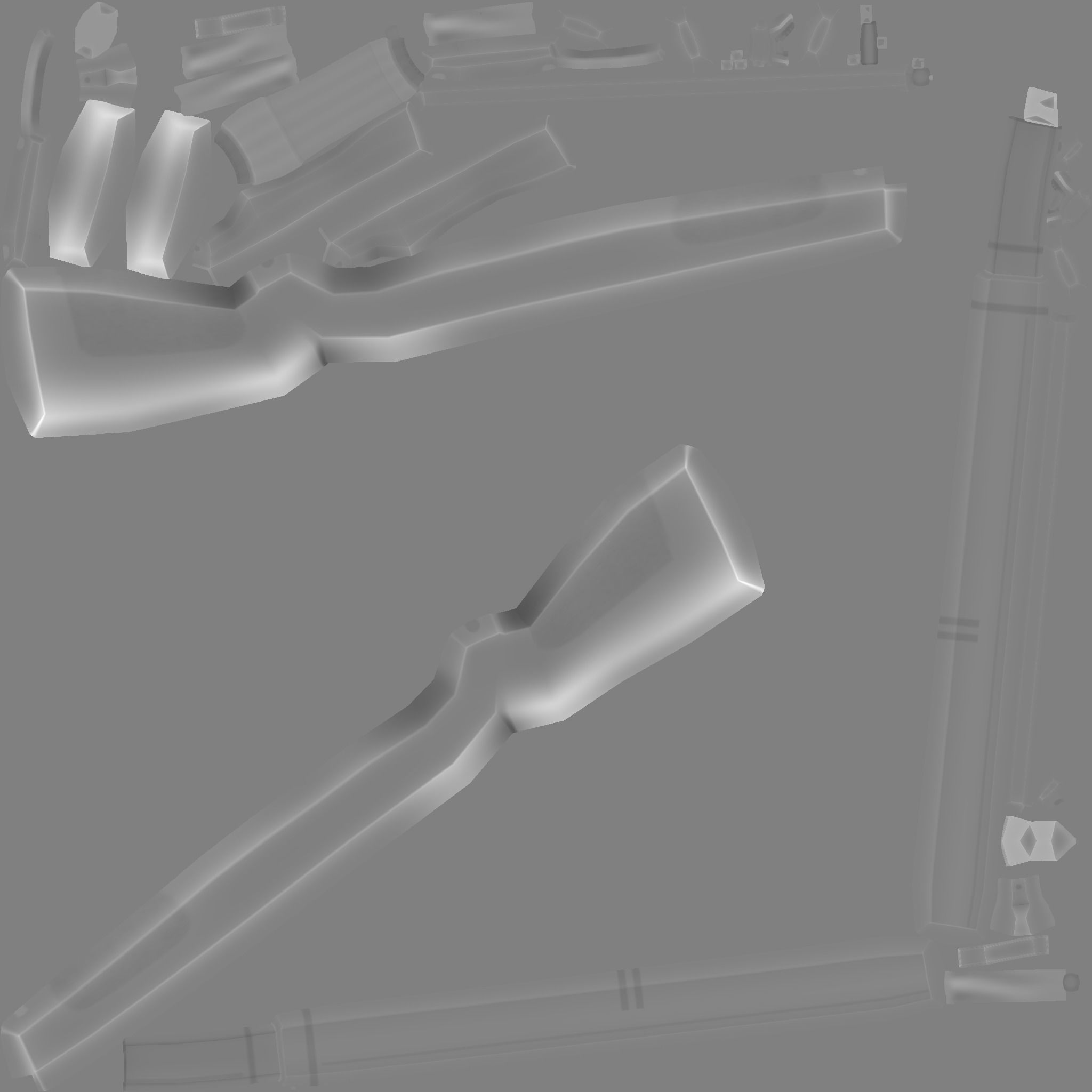 Sci-Fi M1 Garand Rifle - Gun Weaponry Low-poly 3D model_18