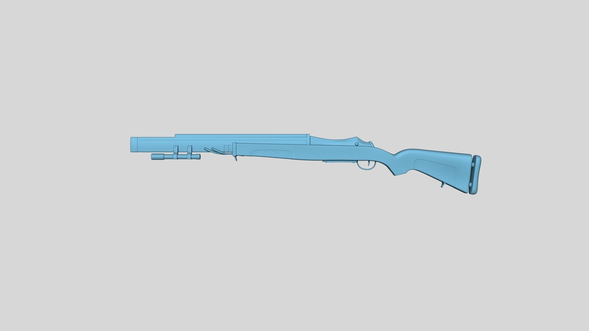 Sci-Fi M1 Garand Rifle - Gun Weaponry Low-poly 3D model_1