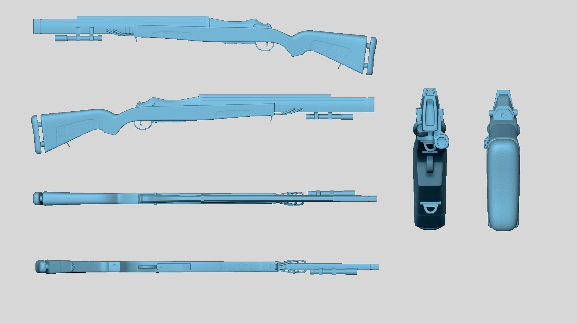 Sci-Fi M1 Garand Rifle - Gun Weaponry Low-poly 3D model_9