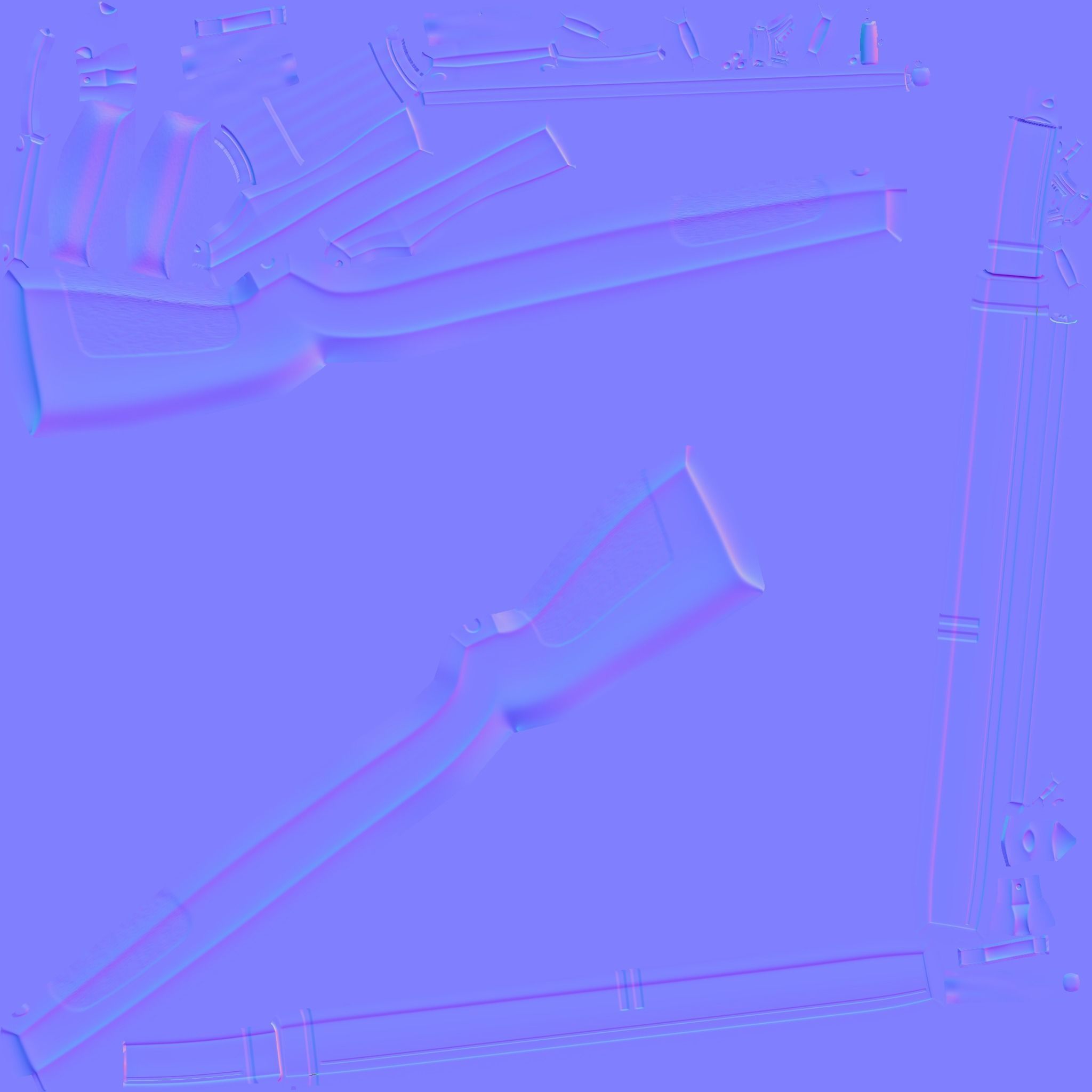 Sci-Fi M1 Garand Rifle - Gun Weaponry Low-poly 3D model_21