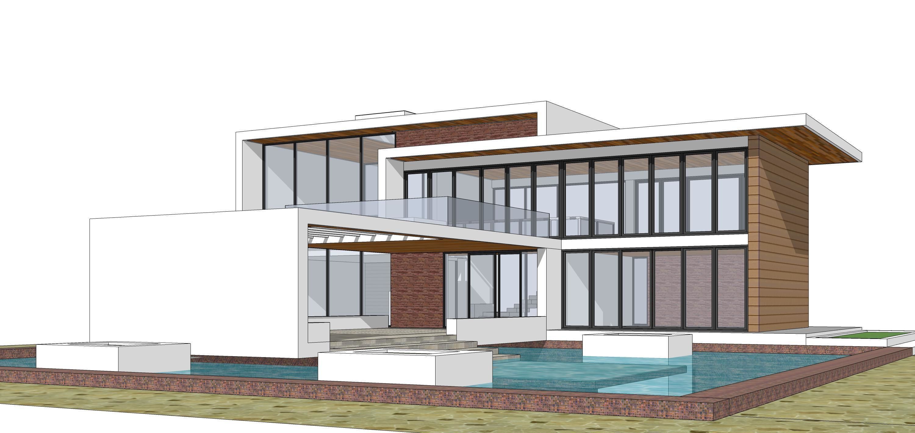 Villa C6 - Sketchup dwg lumion render picture 3D model_31