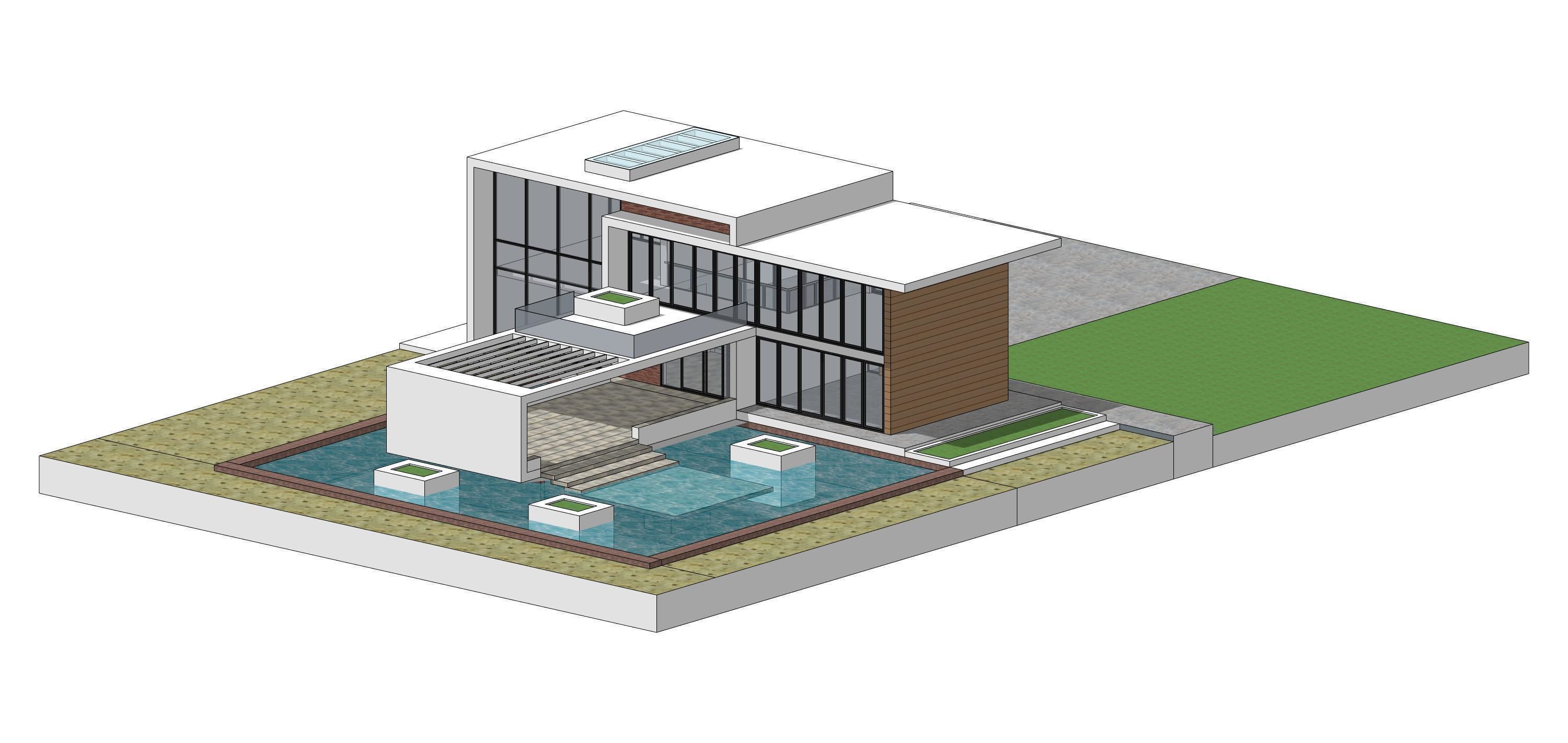 Villa C6 - Sketchup dwg lumion render picture 3D model_18