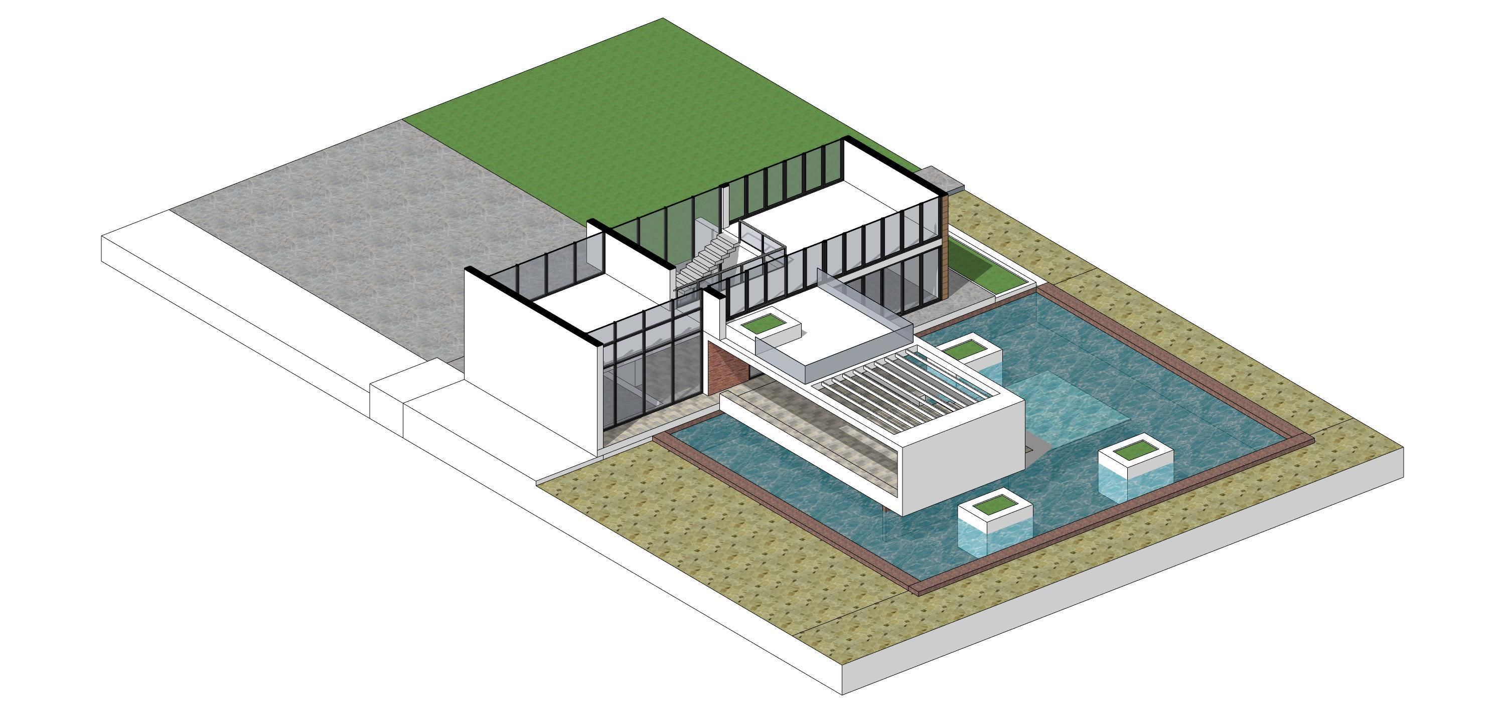Villa C6 - Sketchup dwg lumion render picture 3D model_30