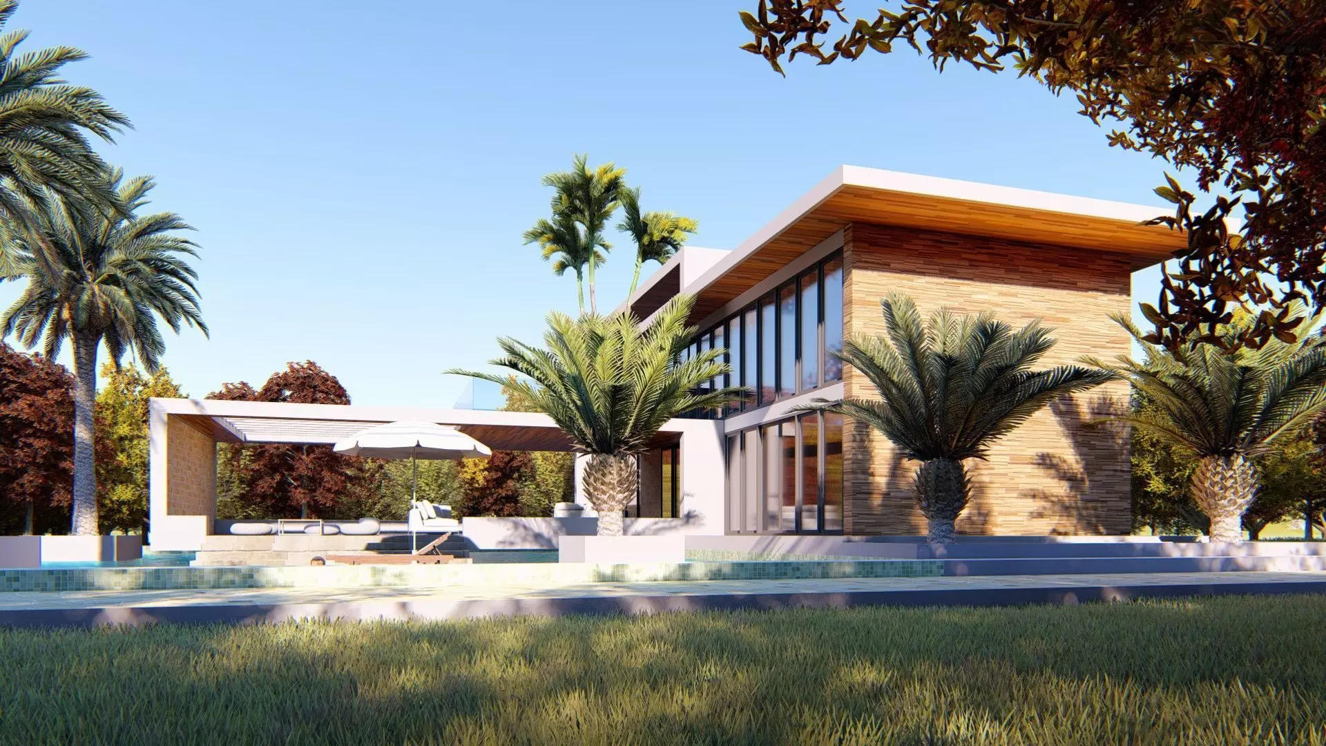 Villa C6 - Sketchup dwg lumion render picture 3D model_0