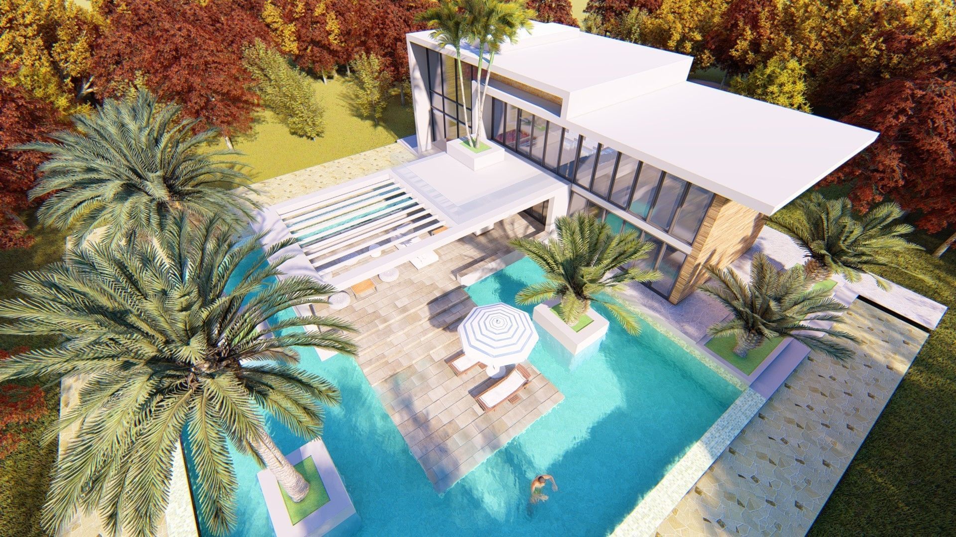 Villa C6 - Sketchup dwg lumion render picture 3D model_12