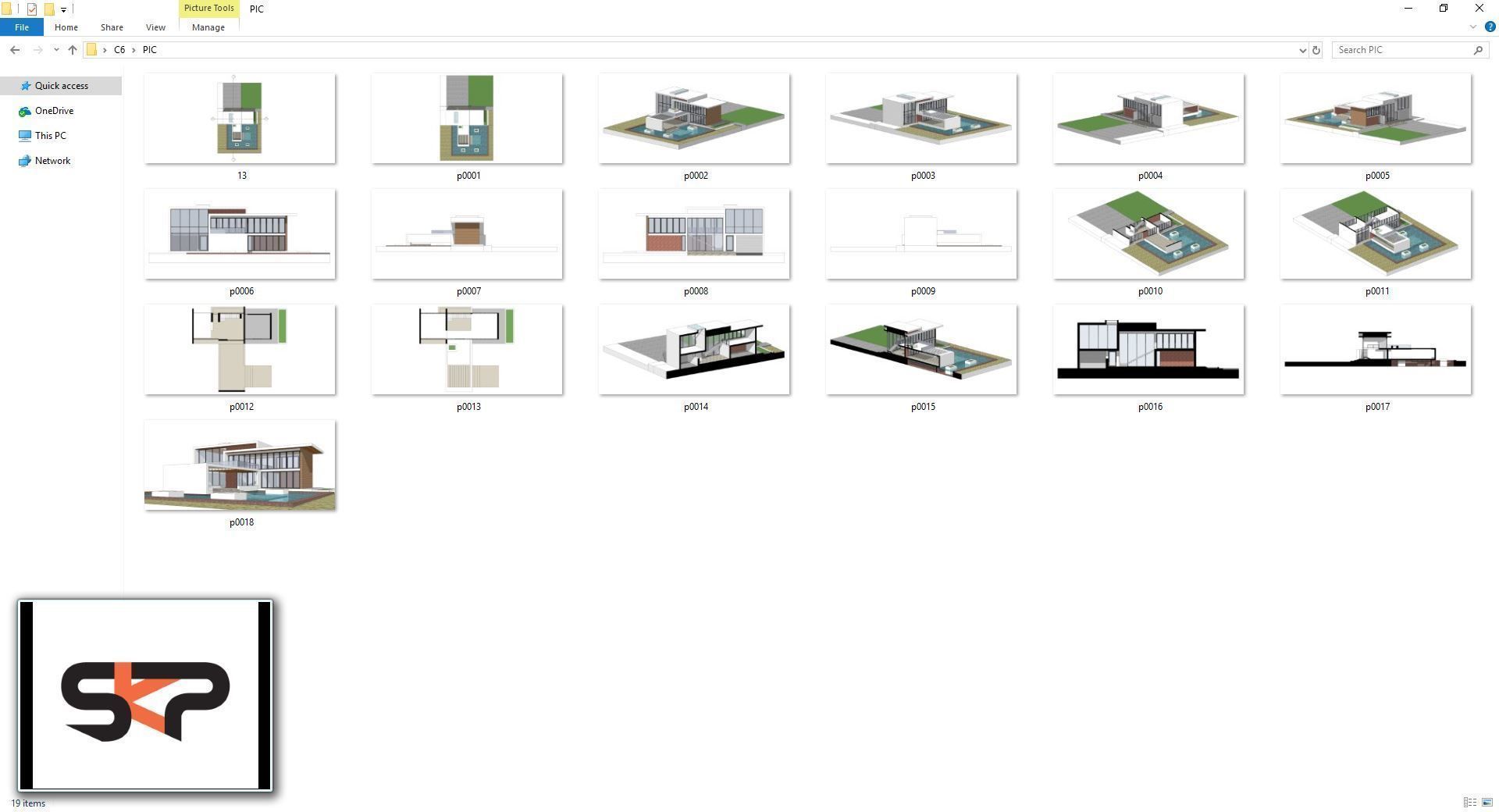 Villa C6 - Sketchup dwg lumion render picture 3D model_5