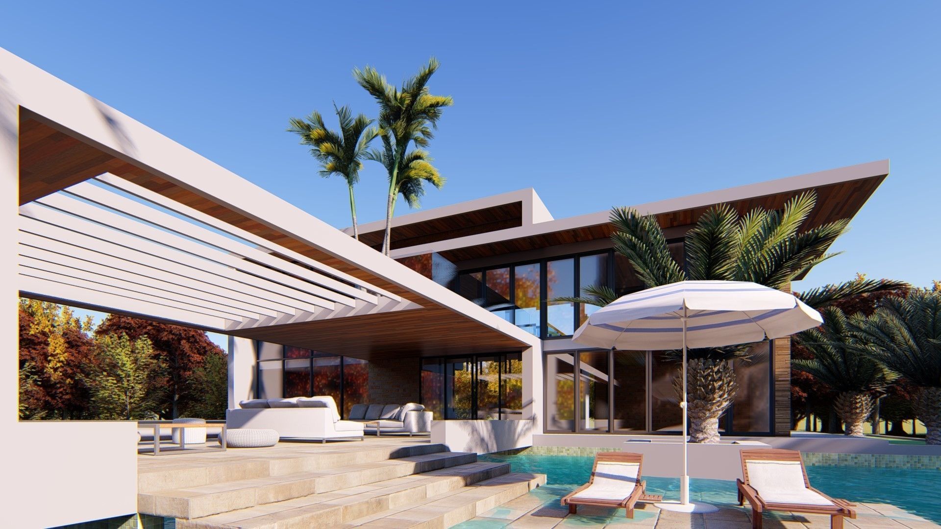 Villa C6 - Sketchup dwg lumion render picture 3D model_11