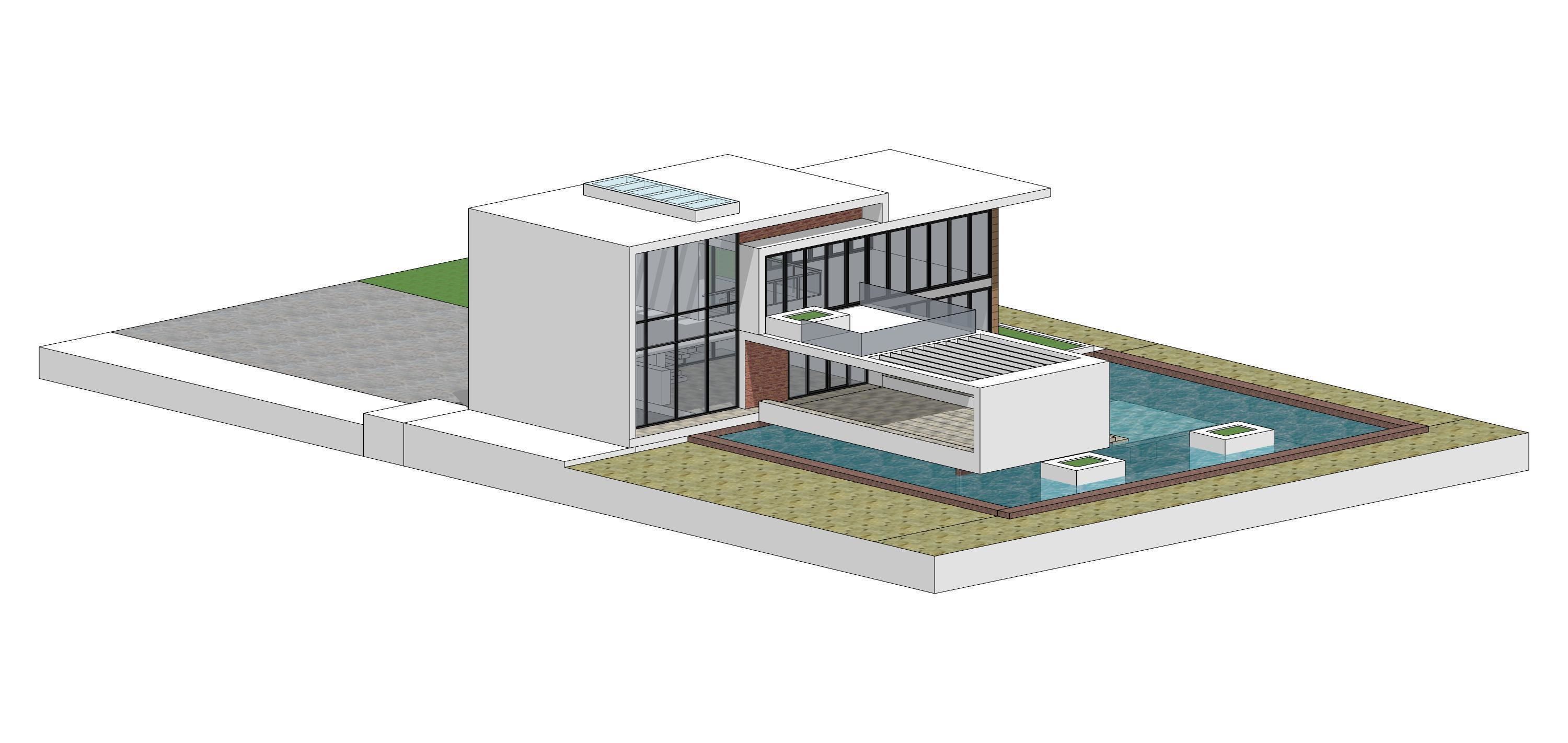 Villa C6 - Sketchup dwg lumion render picture 3D model_15