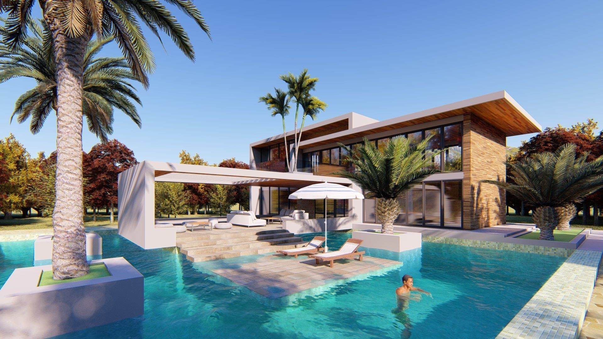 Villa C6 - Sketchup dwg lumion render picture 3D model_32