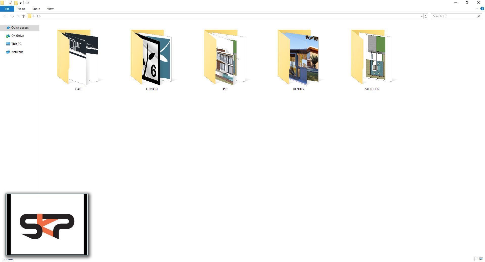 Villa C6 - Sketchup dwg lumion render picture 3D model_2