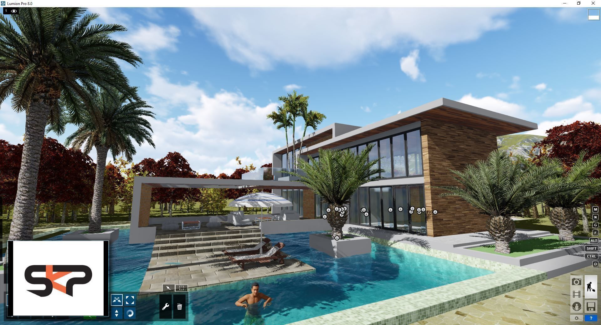 Villa C6 - Sketchup dwg lumion render picture 3D model_4