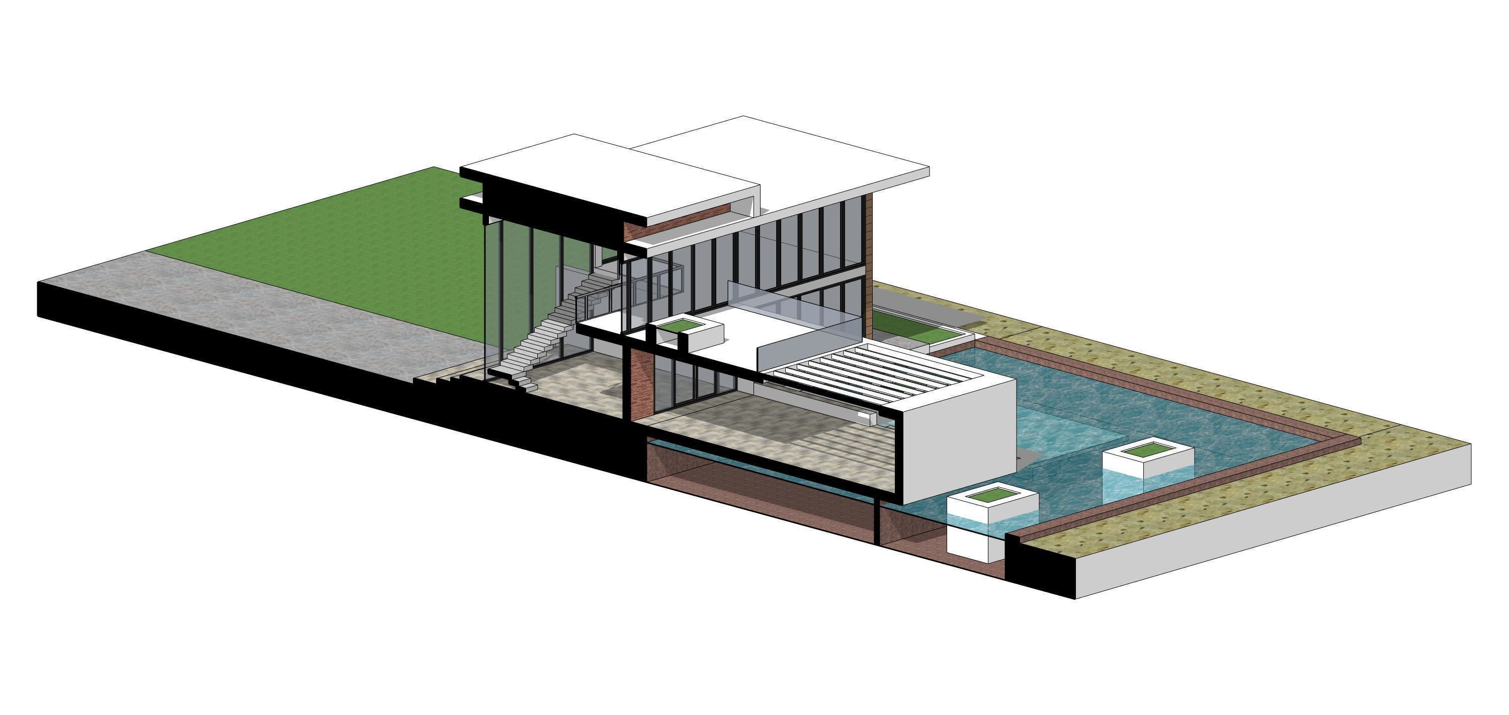 Villa C6 - Sketchup dwg lumion render picture 3D model_23