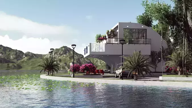 Villa C7 - Sketchup dwg lumion render picture 3D model