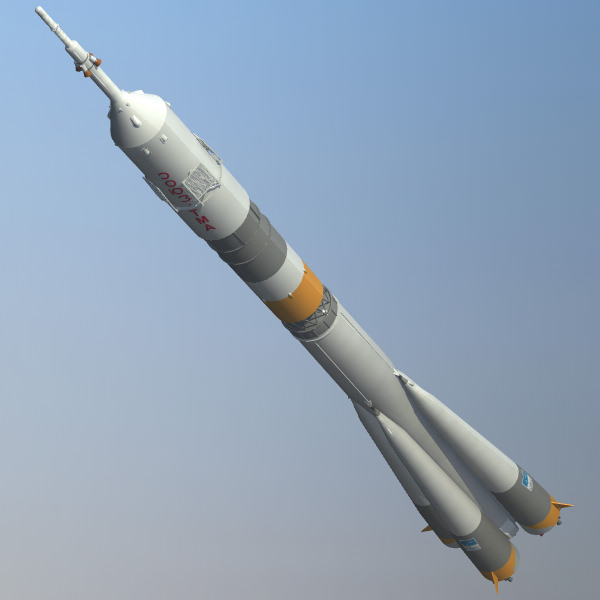 Soyuz FG Rocket 3D Model .3ds .lwo .lw .lws