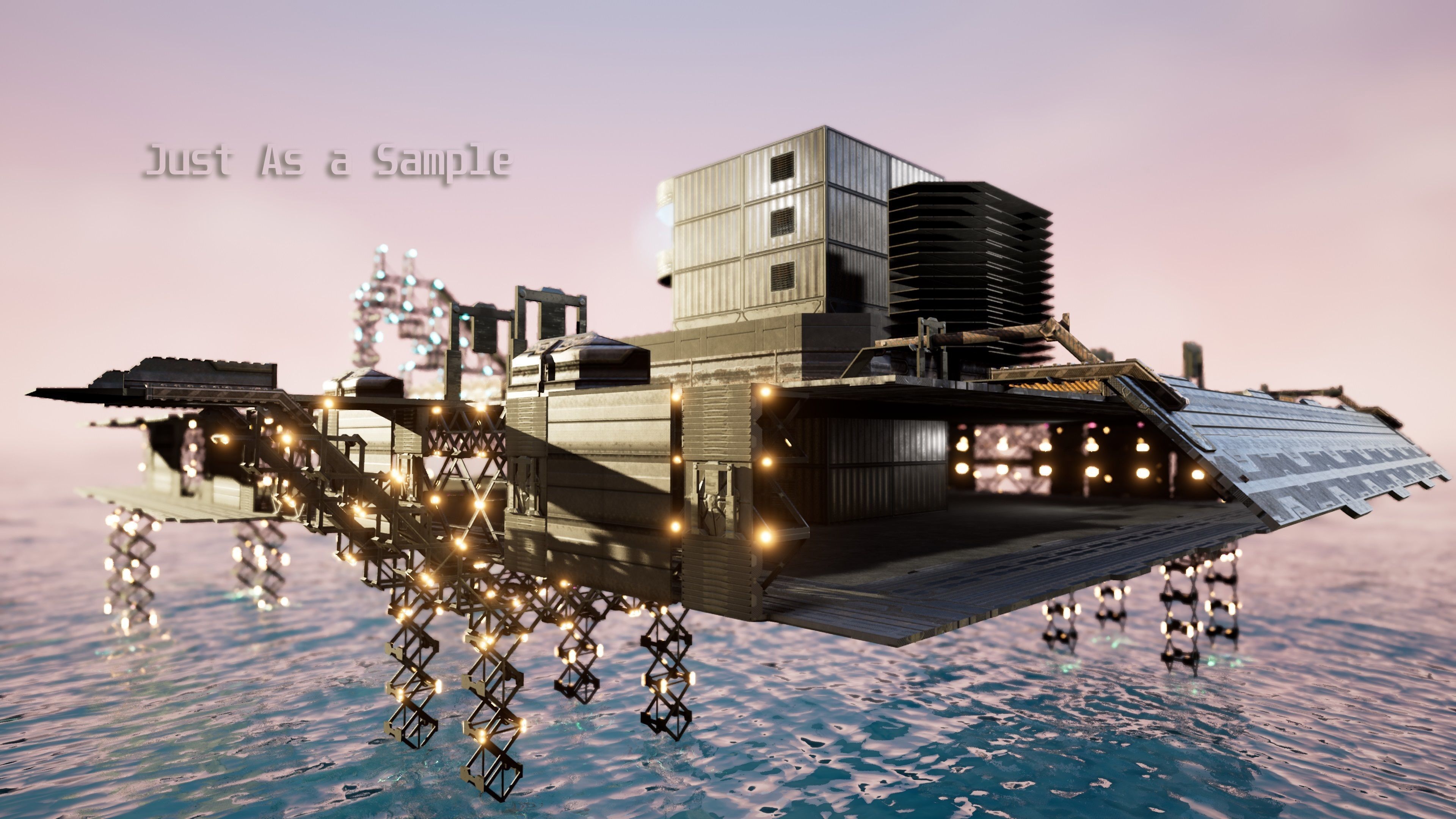 sci-fi  modular building -  cyberpunk construction 3D Model Collection_8