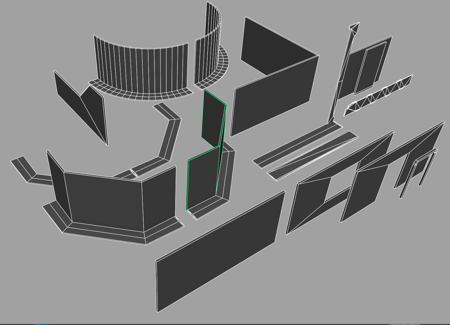 sci-fi  modular building -  cyberpunk construction 3D Model Collection_49