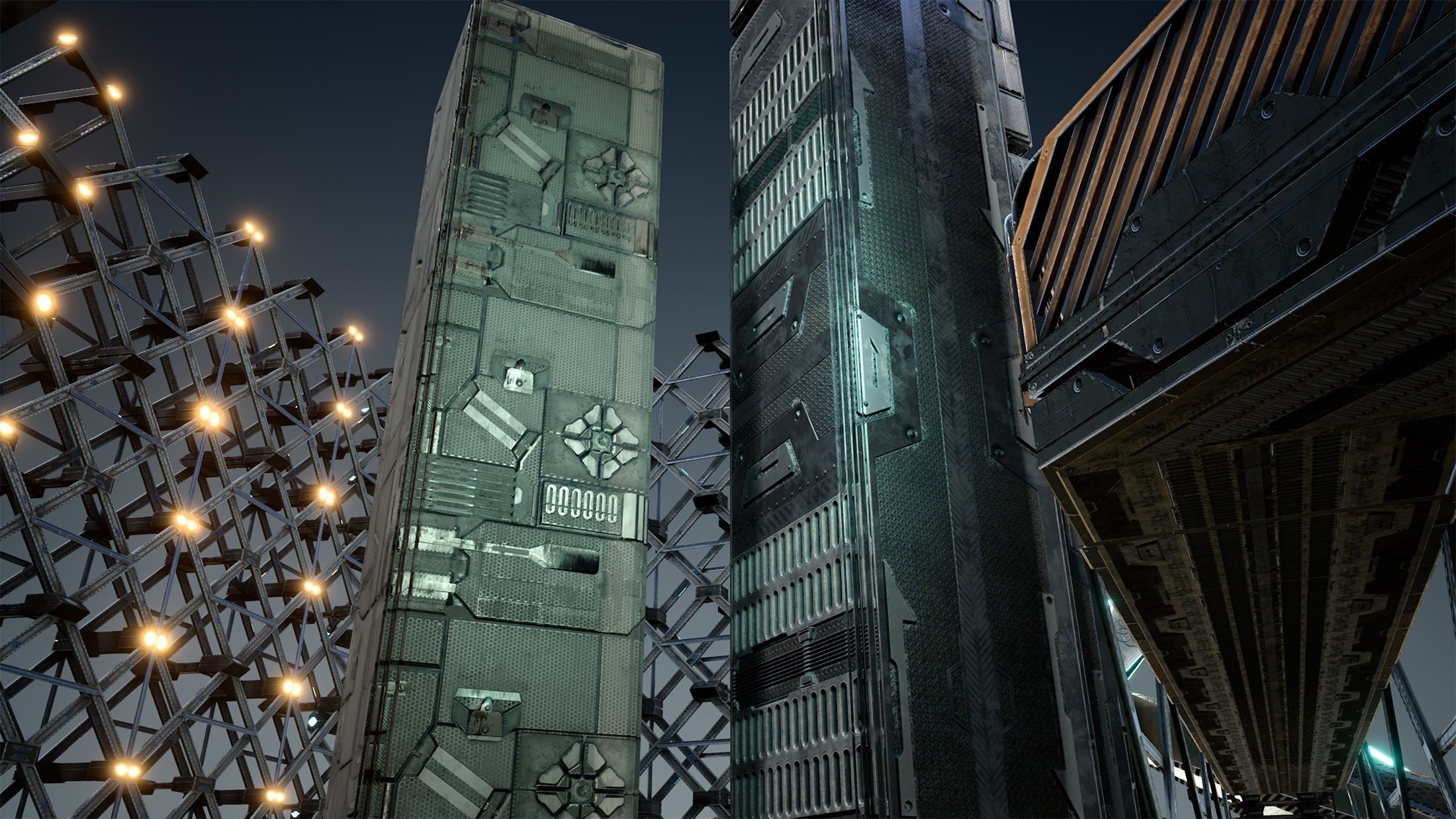 sci-fi  modular building -  cyberpunk construction 3D Model Collection_47