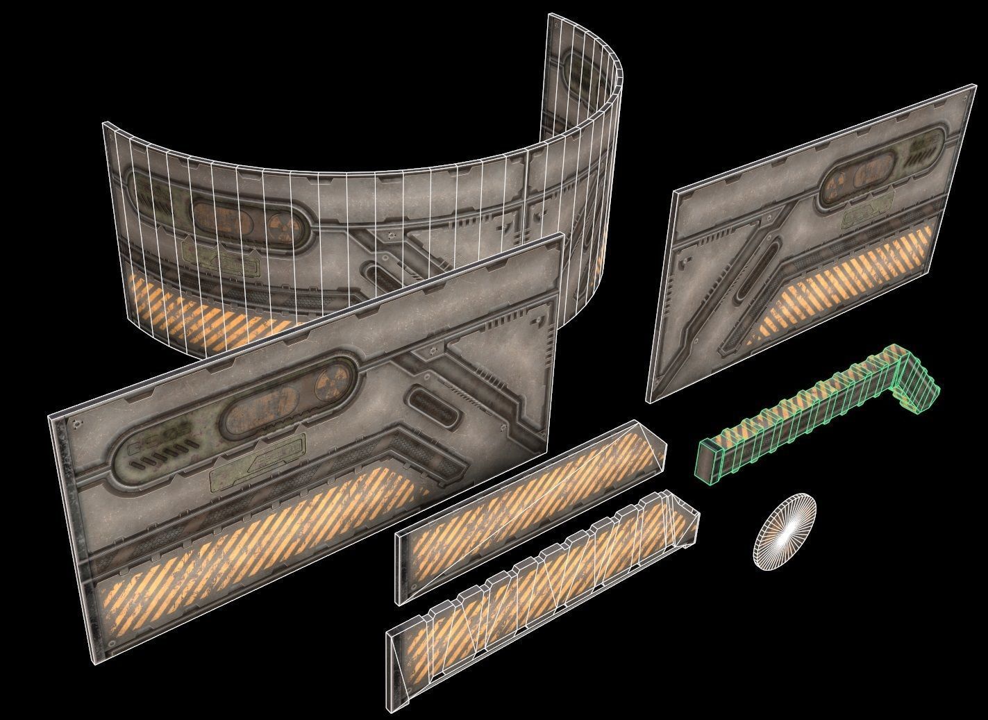 sci-fi  modular building -  cyberpunk construction 3D Model Collection_21