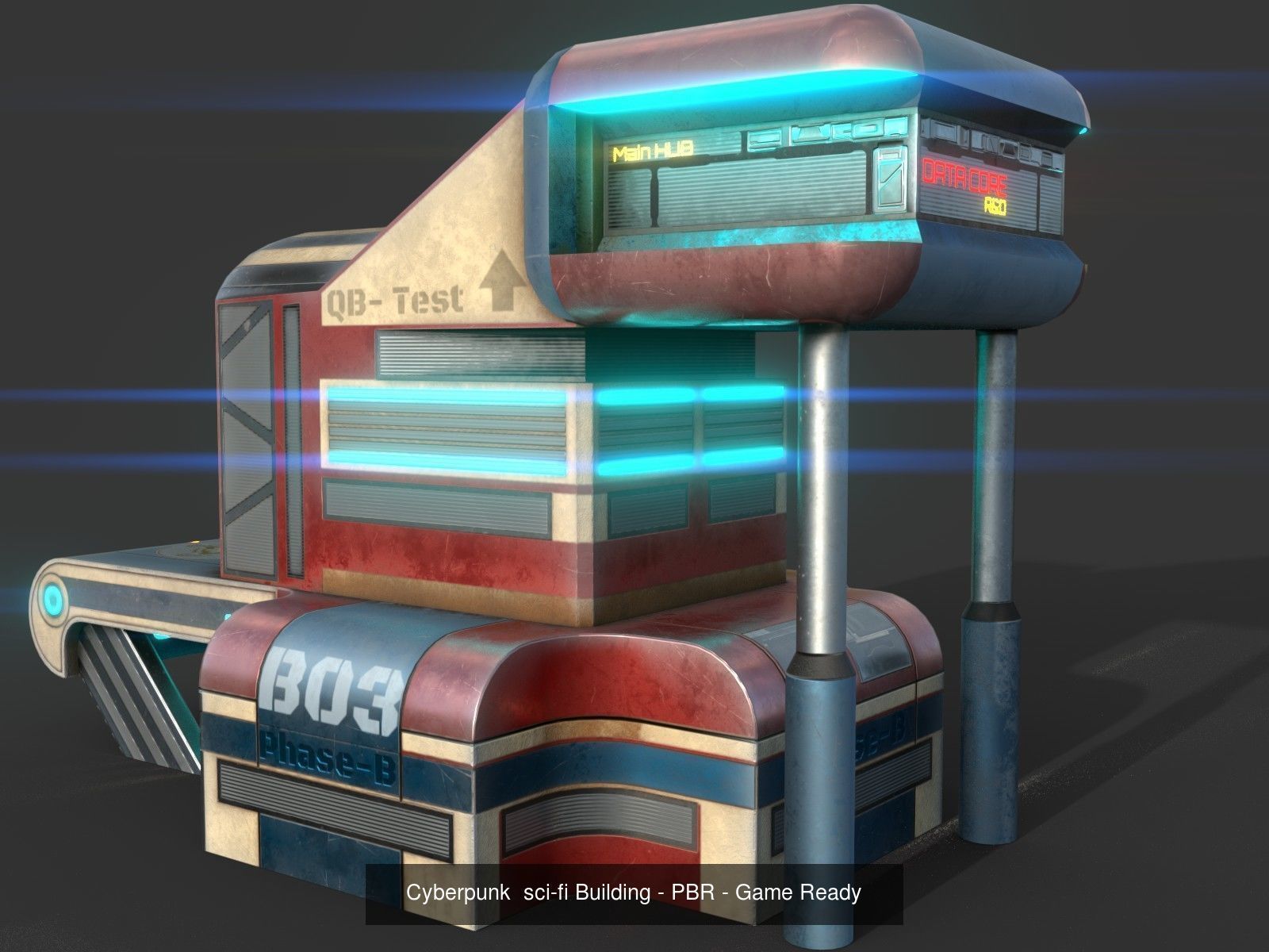 sci-fi  modular building -  cyberpunk construction 3D Model Collection_36