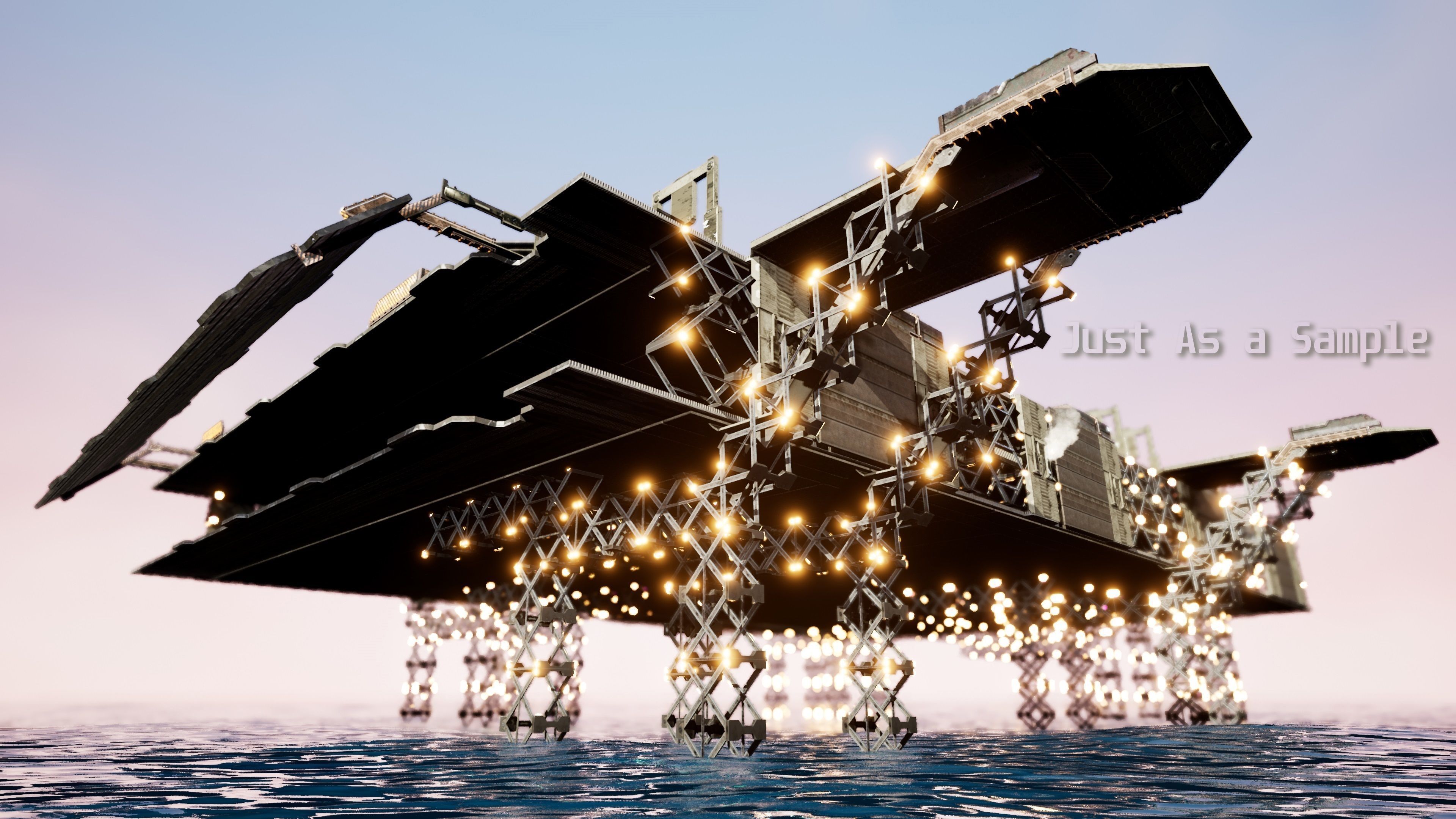 sci-fi  modular building -  cyberpunk construction 3D Model Collection_9