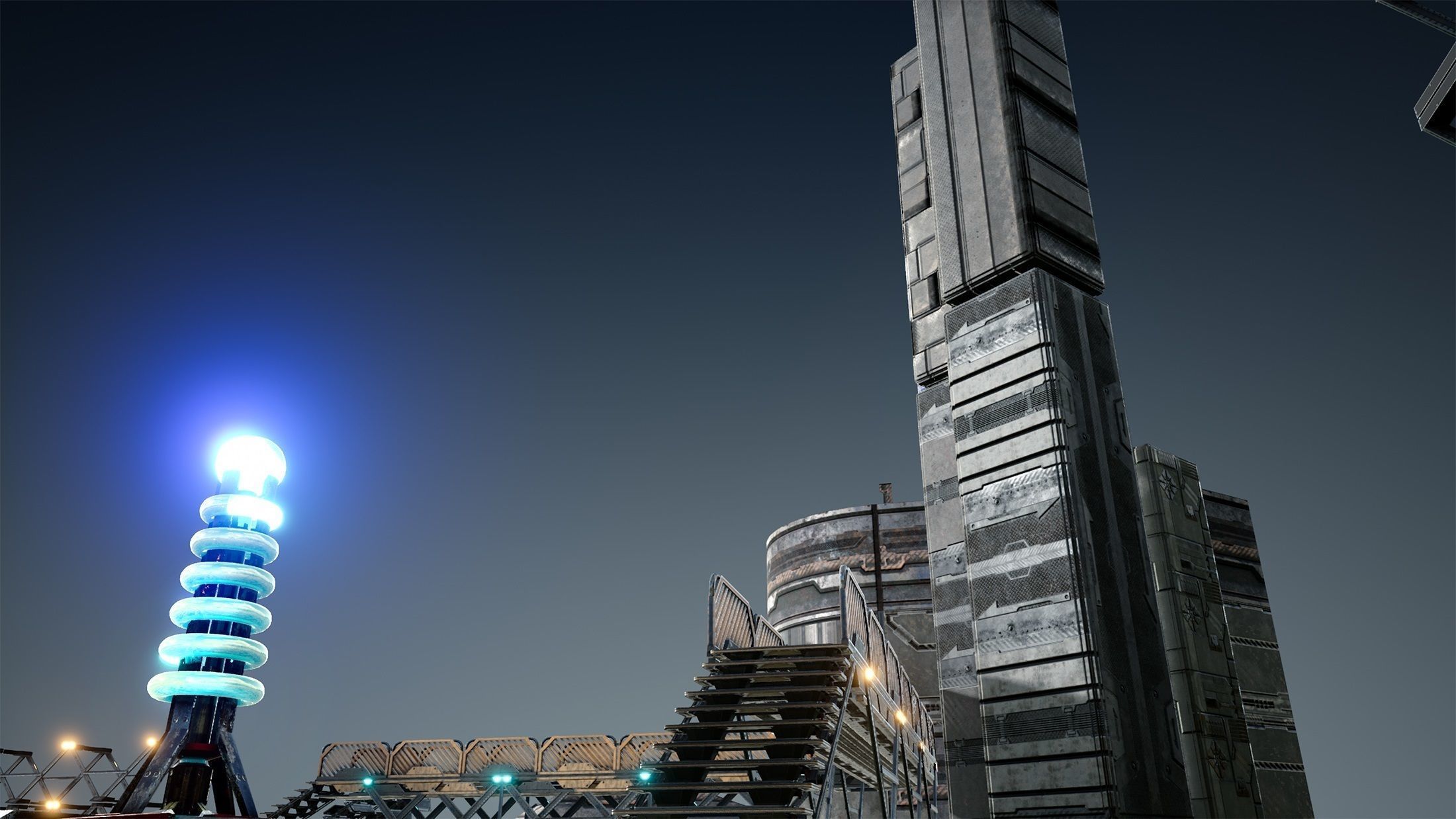 sci-fi  modular building -  cyberpunk construction 3D Model Collection_12