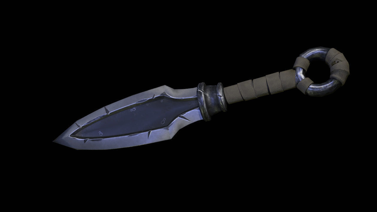 Kunai Model sword Free low-poly 3D model_1
