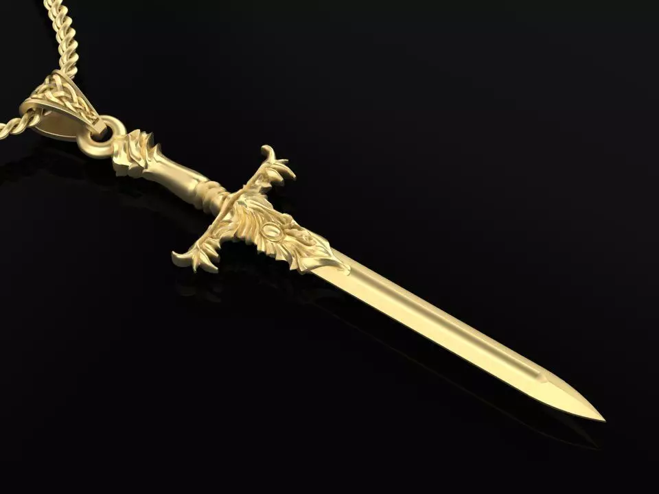 beautyful  pendant sword 3D print model_0