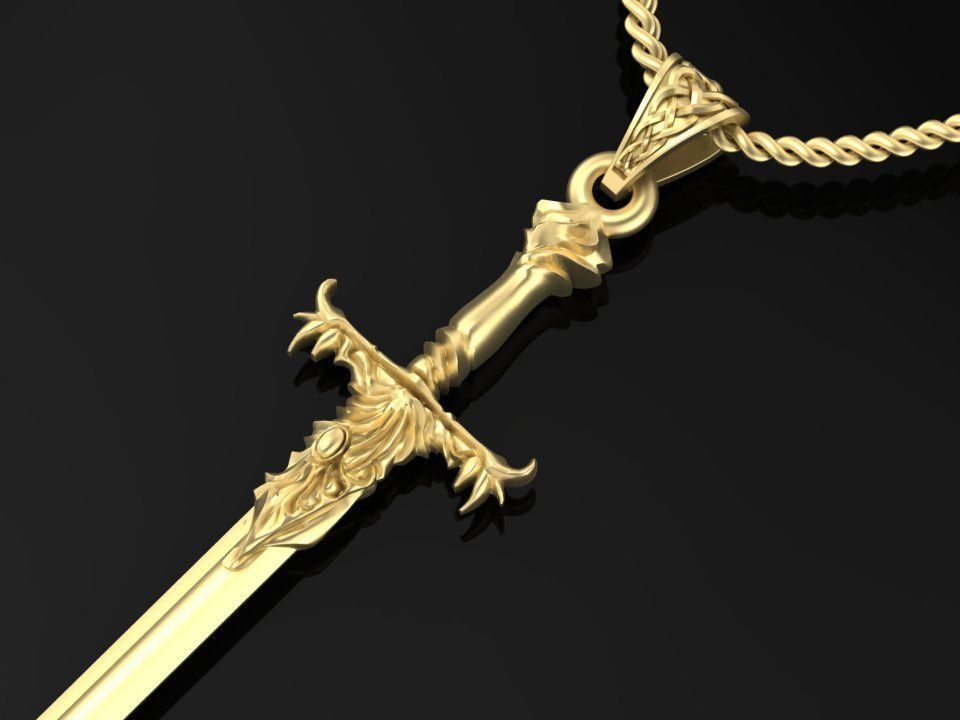beautyful  pendant sword 3D print model_1