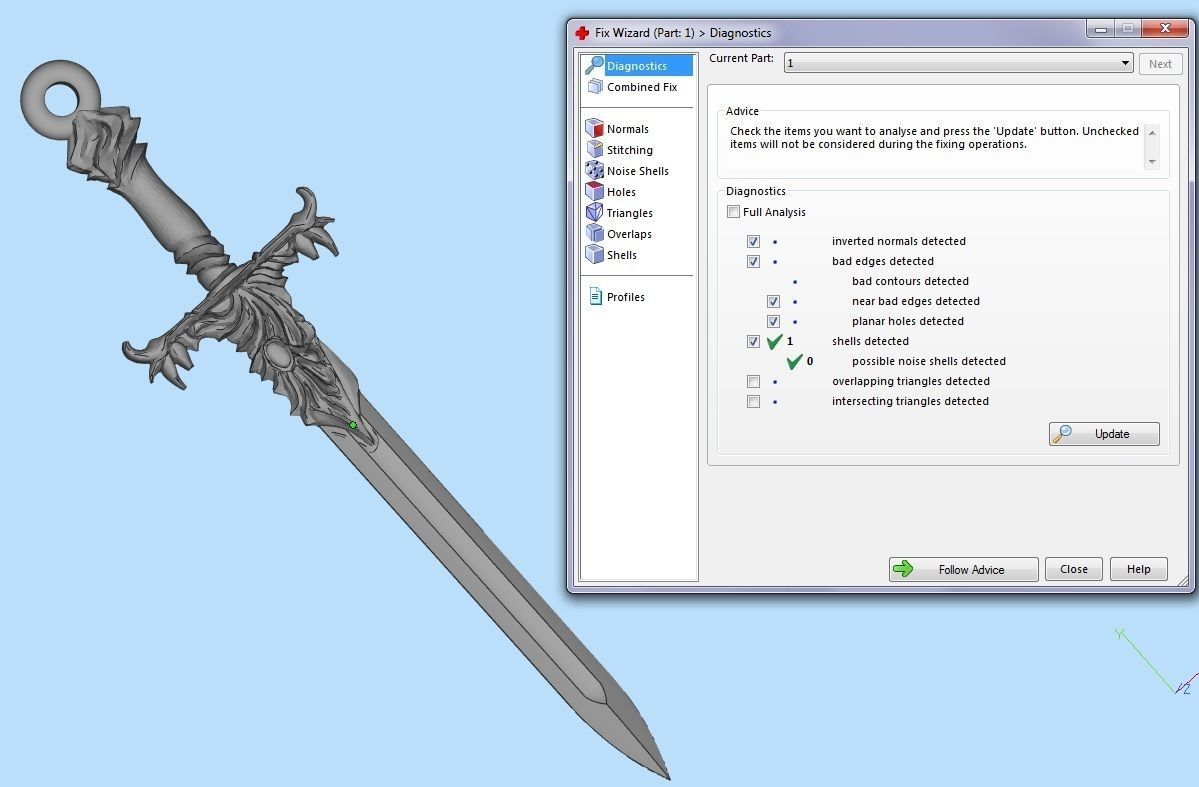 beautyful  pendant sword 3D print model_4