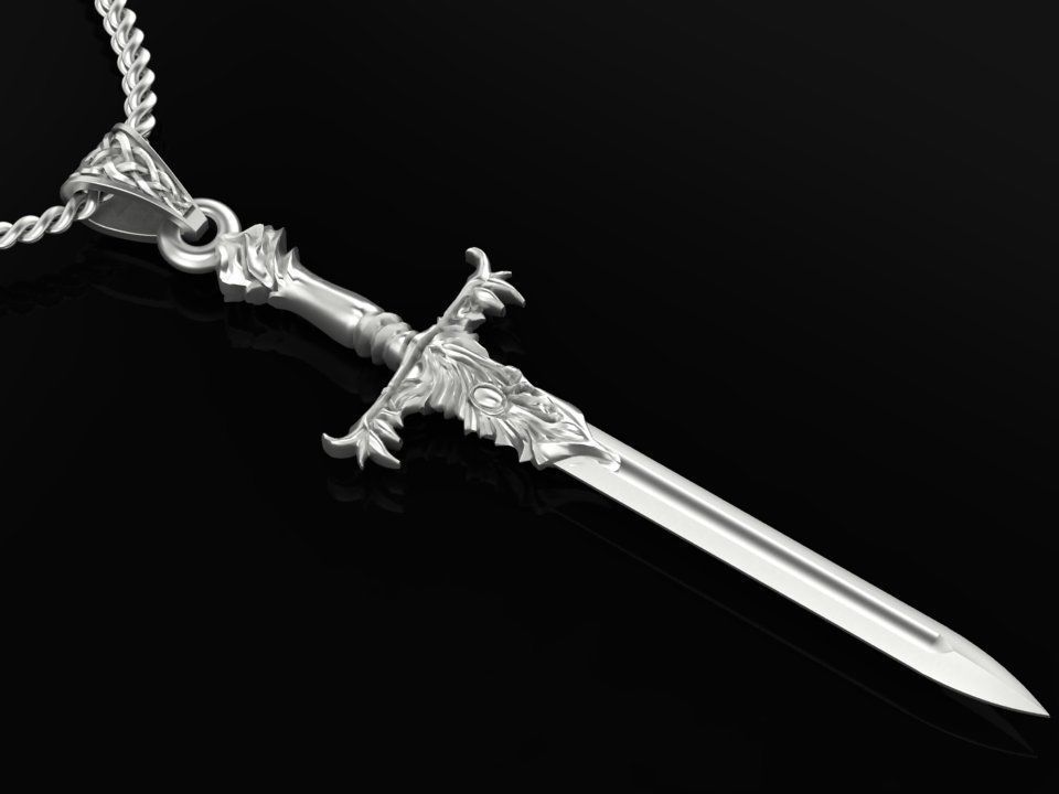 beautyful  pendant sword 3D print model_2