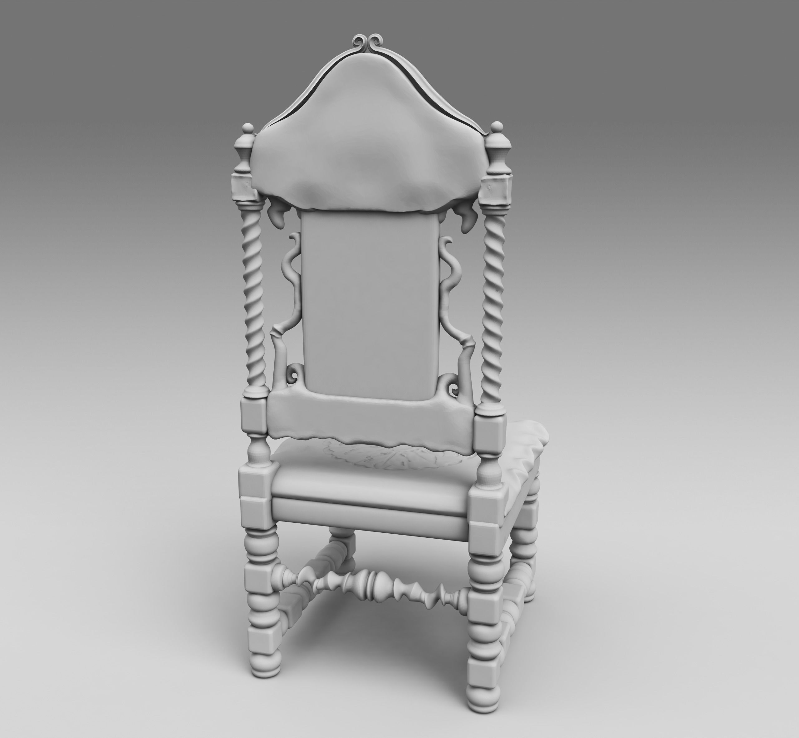 Medieval chair 3D print model_2