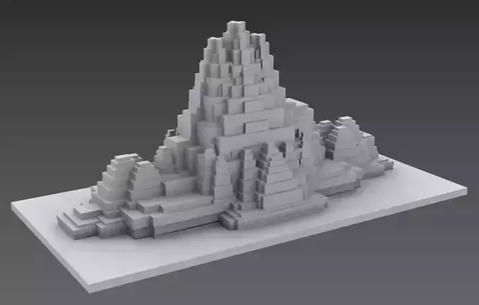 Statue pyramid made of blocks