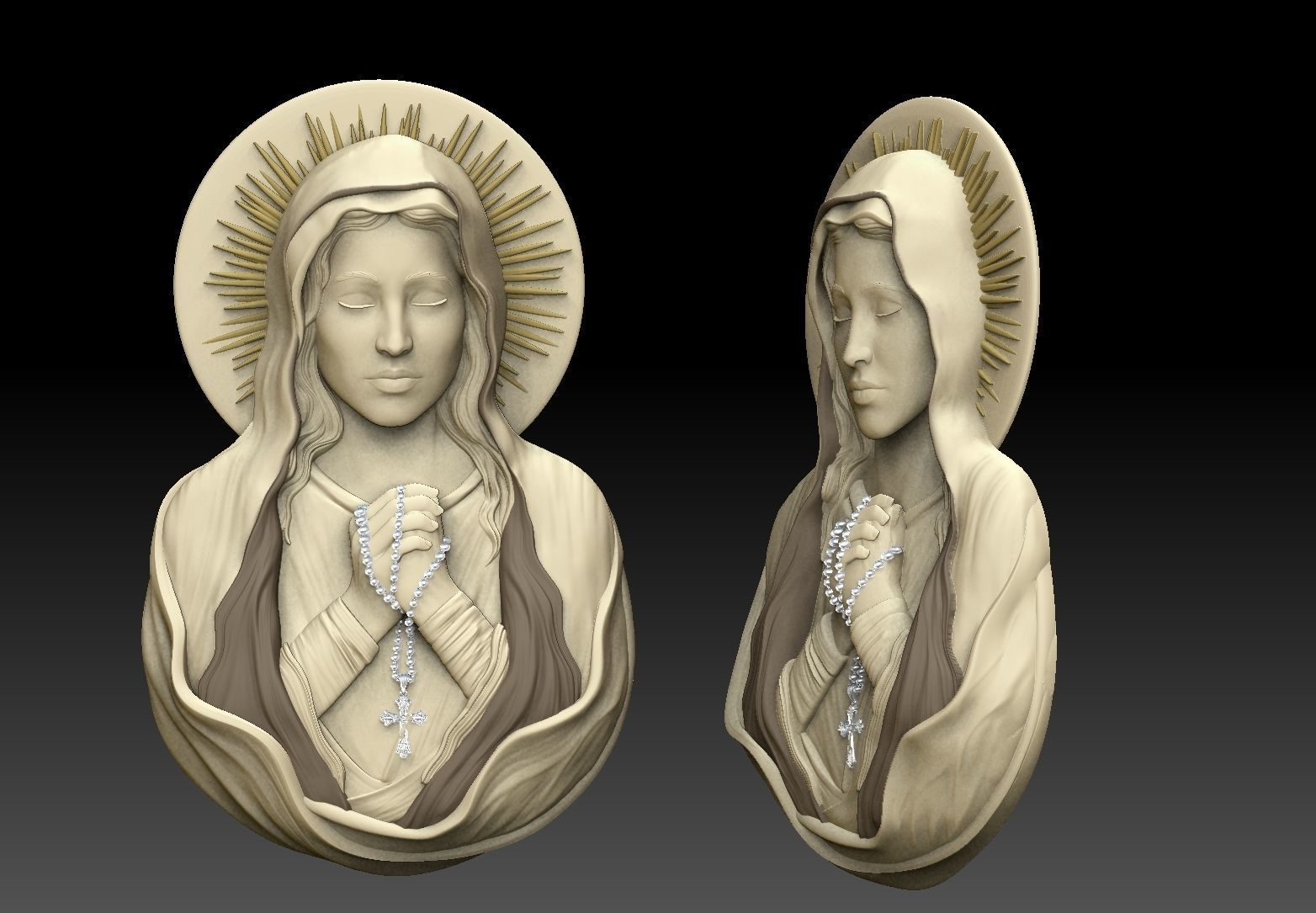 virgin mary praying 3D print model_5