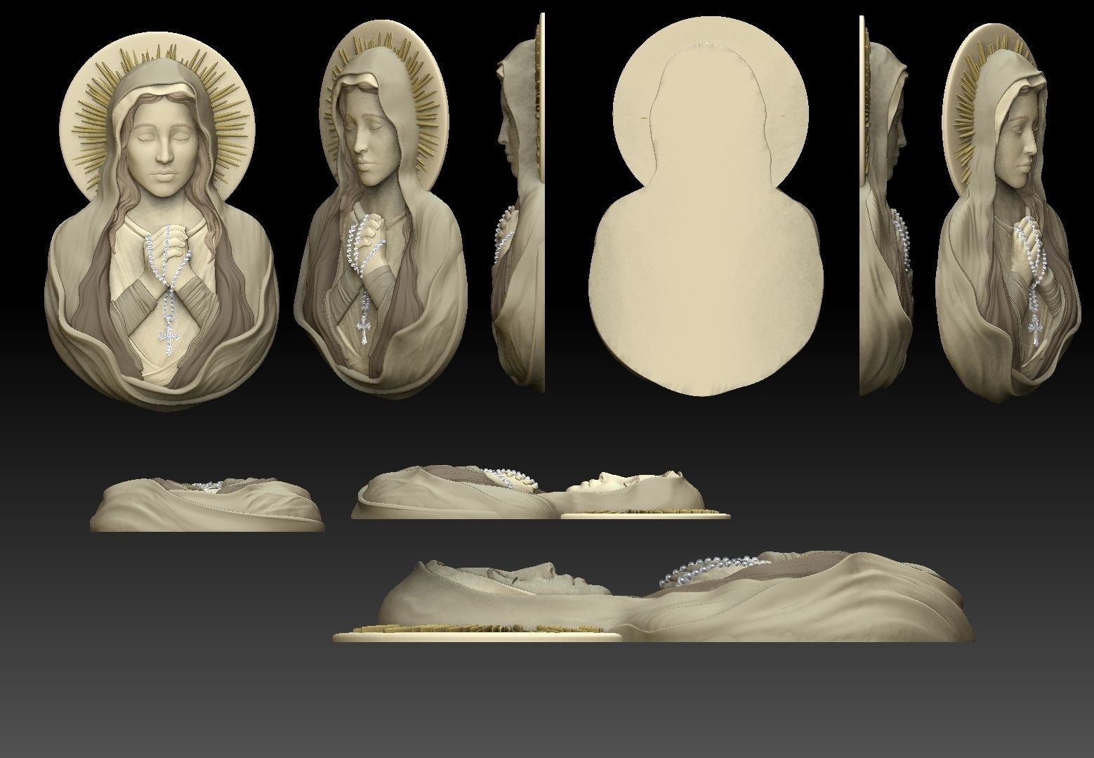 virgin mary praying 3D print model_6