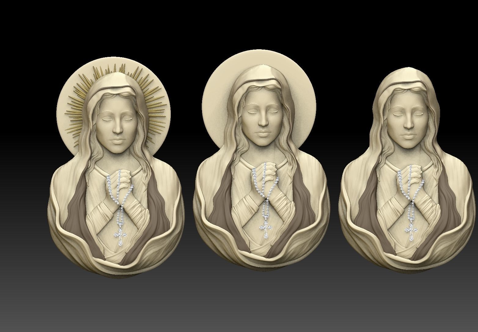 virgin mary praying 3D print model_4