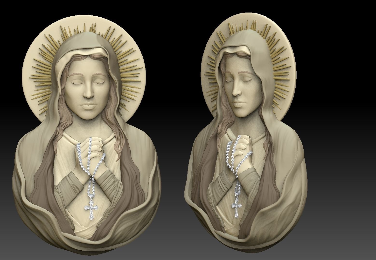 virgin mary praying 3D print model_2
