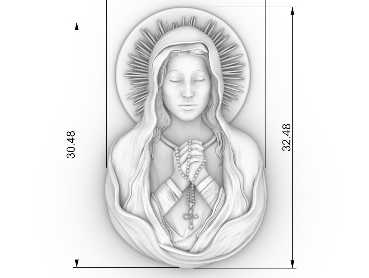virgin mary praying 3D print model_9