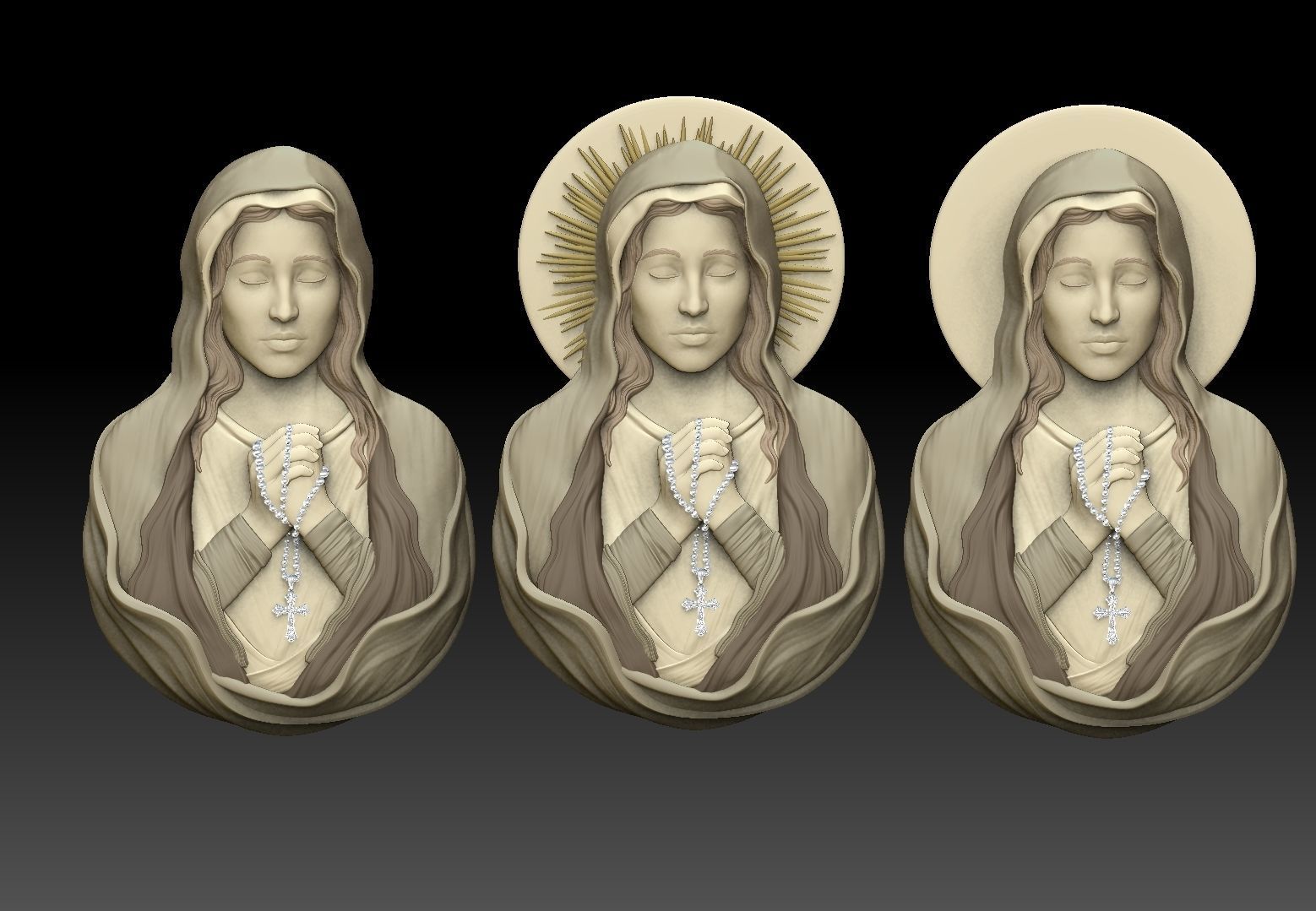 virgin mary praying 3D print model_1