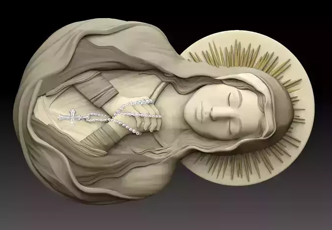 virgin mary praying 3D print model