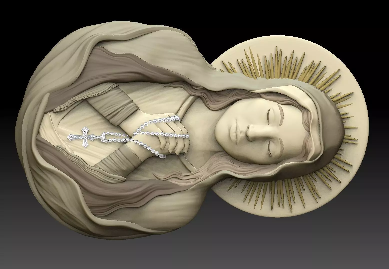 virgin mary praying 3D print model_0