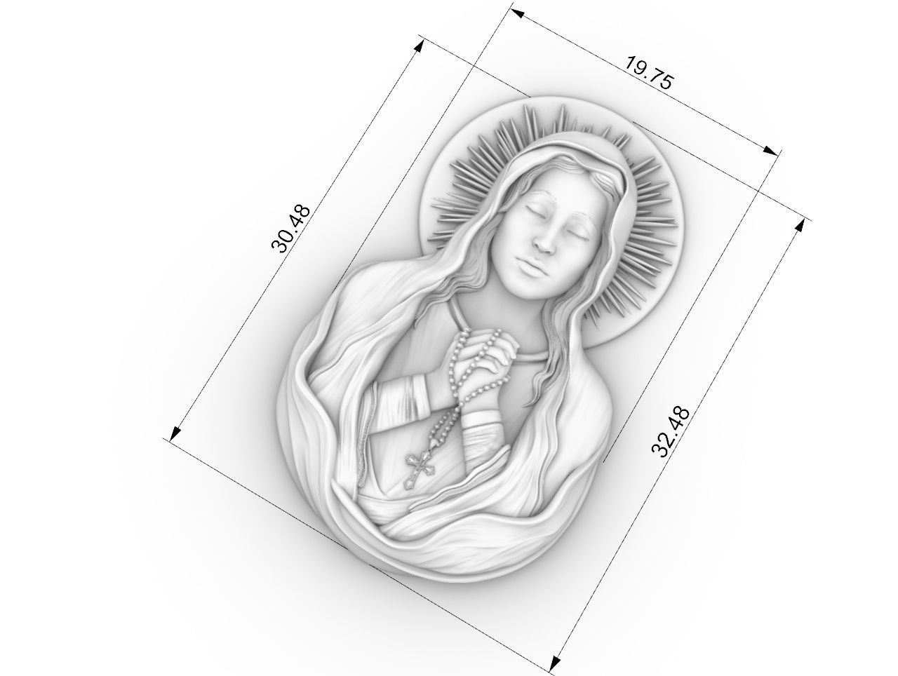 virgin mary praying 3D print model_8