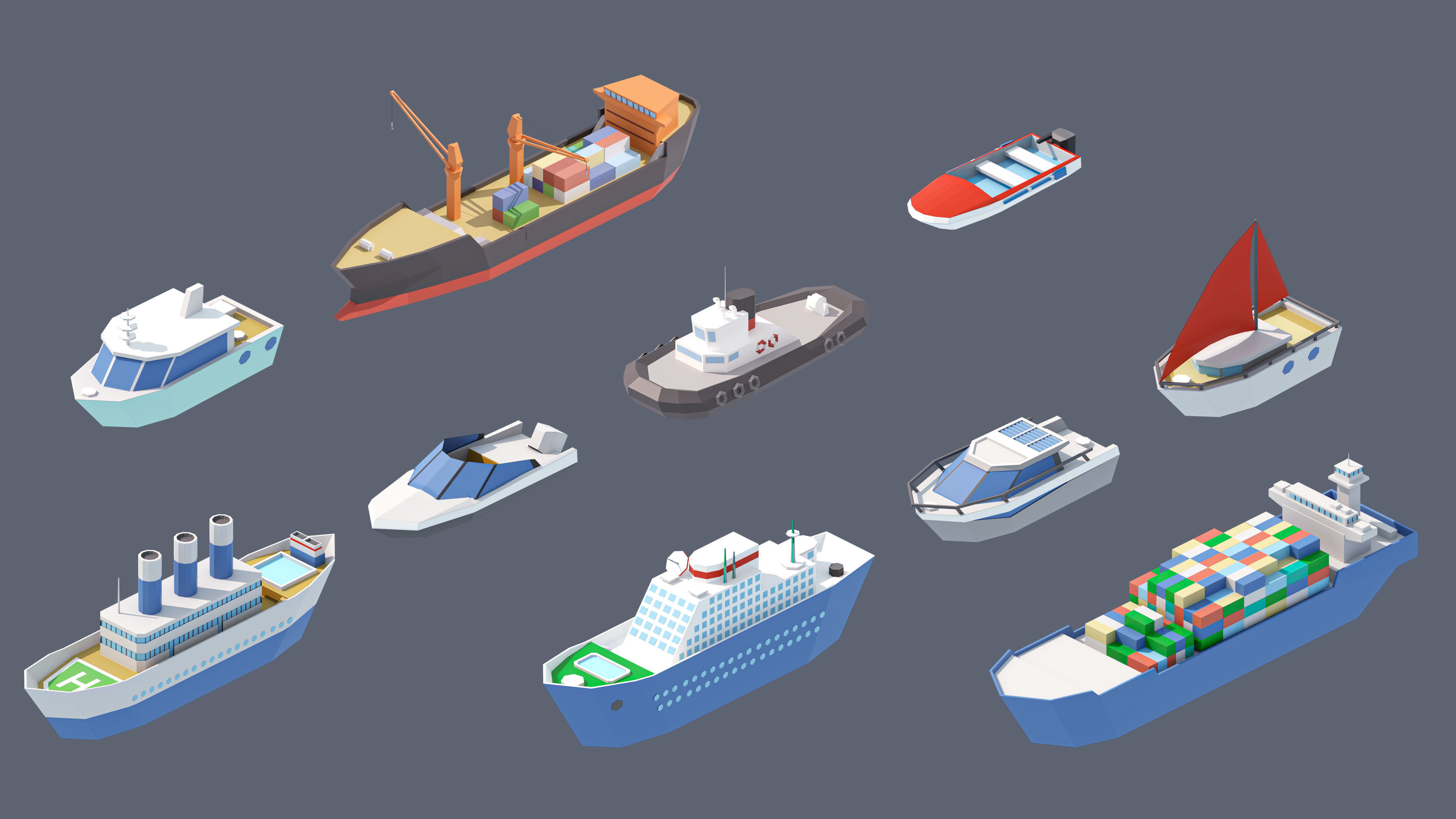 Industrial City Low-poly 3D model_55