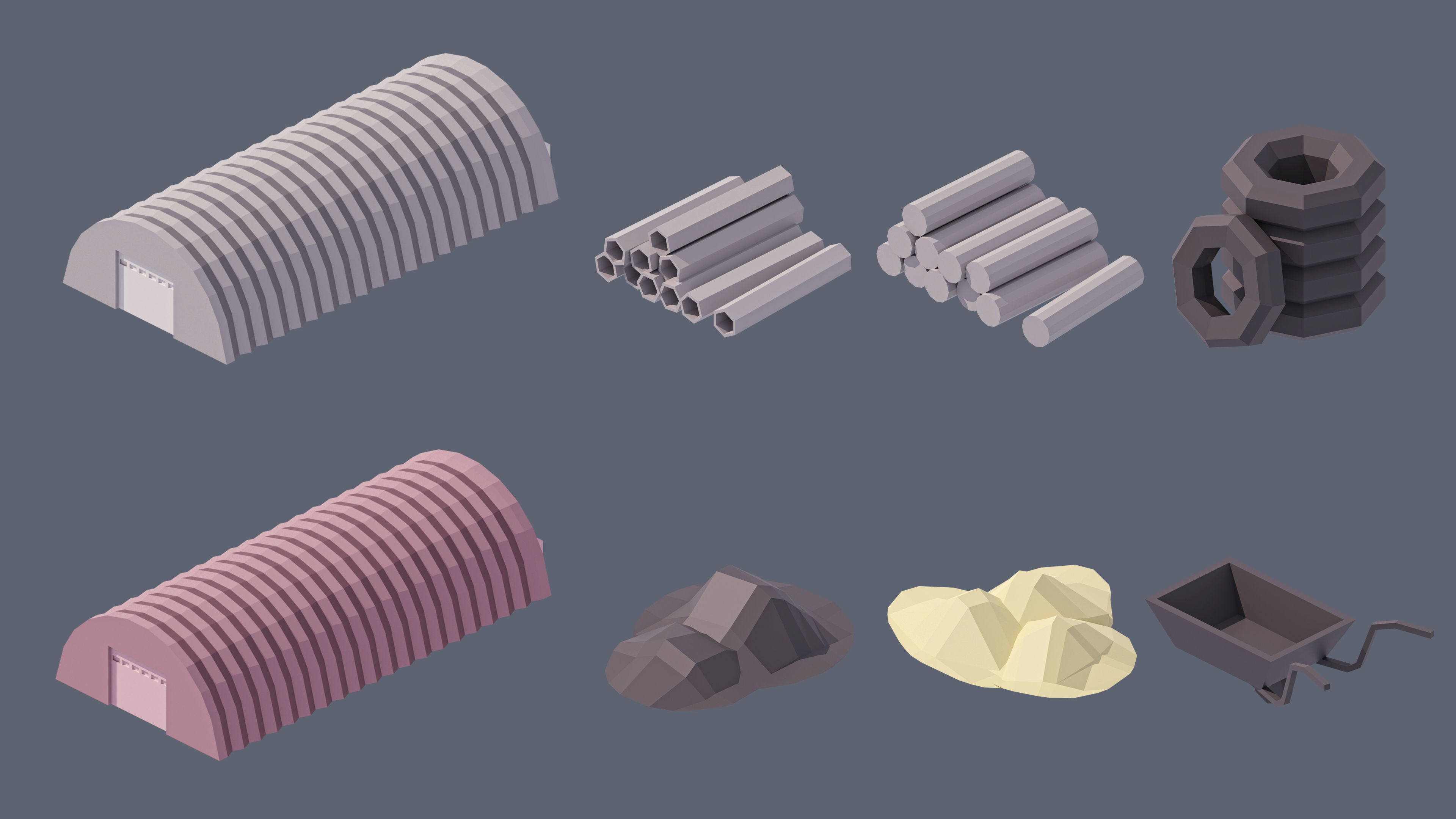 Industrial City Low-poly 3D model_62