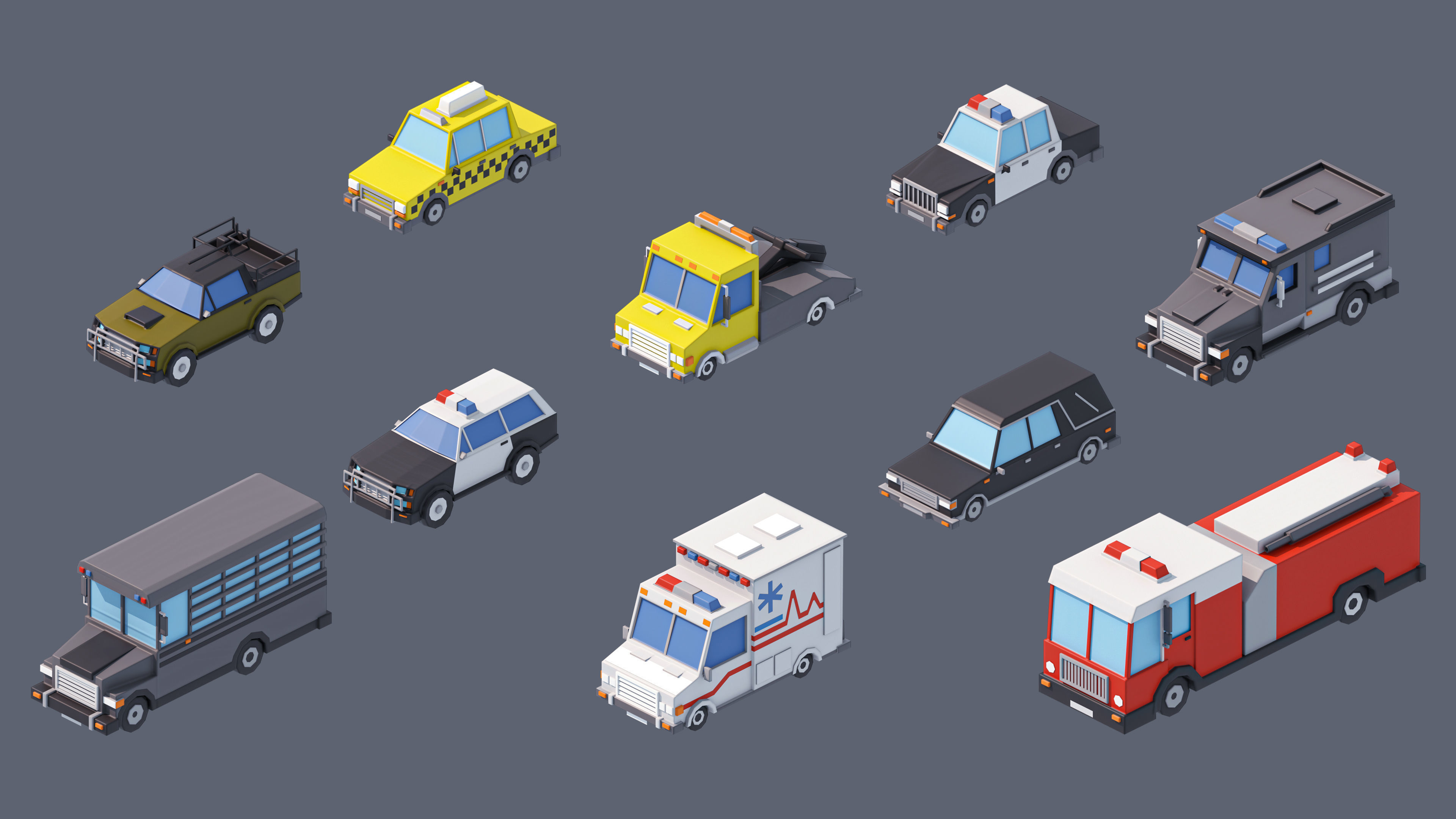 Industrial City Low-poly 3D model_50