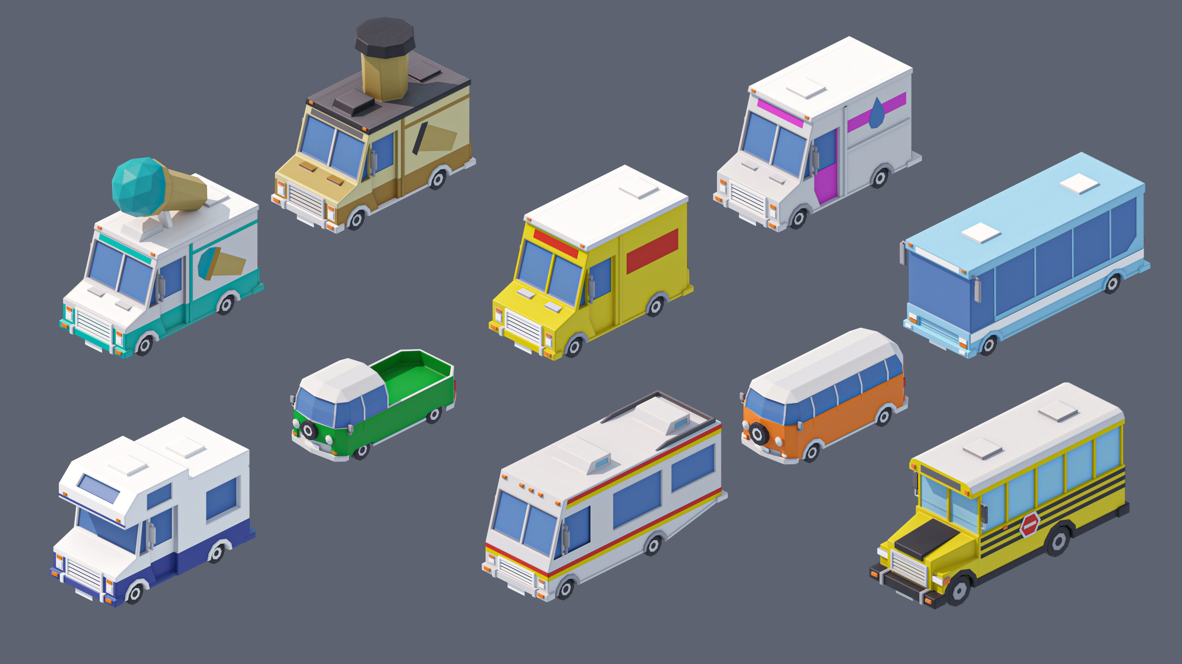 Industrial City Low-poly 3D model_51